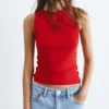 Camiseta sin mangas de cuello redondo Camiseta sin mangas de cuello redondo