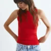 Camiseta sin mangas de cuello redondo Camiseta sin mangas de cuello redondo