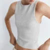 Camiseta sin mangas de tacto suave Camiseta sin mangas de tacto suave