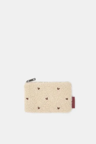 Cartera floral de imitación de piel de oveja