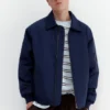 Chaqueta bomber con cuello de camisa Chaqueta bomber con cuello de camisa