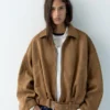 Chaqueta bomber de ante sintético Chaqueta bomber de ante sintético