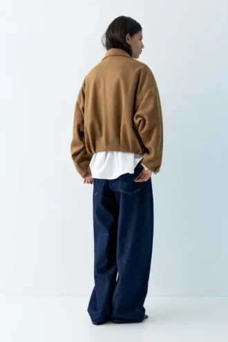 Chaqueta bomber de ante sintético