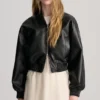 Chaqueta bomber de imitación de piel Chaqueta bomber de imitación de piel
