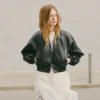 Chaqueta bomber de imitación de piel Chaqueta bomber de imitación de piel