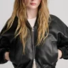 Chaqueta bomber de imitación de piel Chaqueta bomber de imitación de piel
