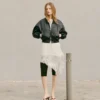Chaqueta bomber de imitación de piel Chaqueta bomber de imitación de piel