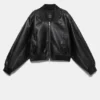 Chaqueta bomber de imitación de piel Chaqueta bomber de imitación de piel