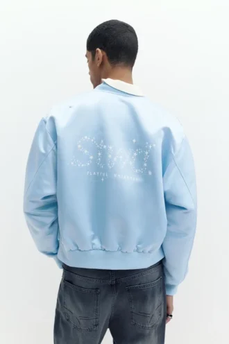 Chaqueta bomber de satén