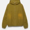 Chaqueta con capucha y detalles desgastados Chaqueta con capucha y detalles desgastados