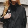 Chaqueta corta con efecto nailon Chaqueta corta con efecto nailon