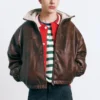 Chaqueta de imitación de cuero desgastado Chaqueta de imitación de cuero desgastado