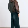 Chaqueta de imitación de cuero desgastado Chaqueta de imitación de cuero desgastado