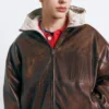 Chaqueta de imitación de cuero desgastado Chaqueta de imitación de cuero desgastado