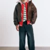 Chaqueta de imitación de cuero desgastado Chaqueta de imitación de cuero desgastado