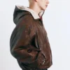 Chaqueta de imitación de cuero desgastado Chaqueta de imitación de cuero desgastado