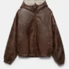 Chaqueta de imitación de cuero desgastado Chaqueta de imitación de cuero desgastado