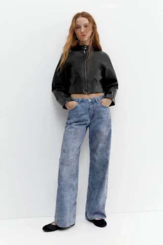 Chaqueta motera de imitación de piel Chaqueta motera de imitación de piel
