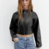 Chaqueta motera de imitación de piel Chaqueta motera de imitación de piel