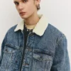 Chaqueta vaquera con cuello de piel sintética Chaqueta vaquera con cuello de piel sintética