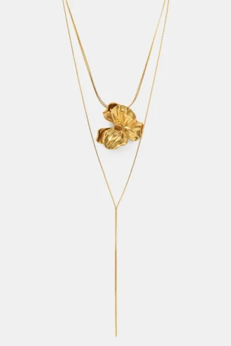 Collar tipo lariat con flor Collar tipo lariat con flor