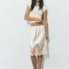 Falda midi estilo lencería Falda midi estilo lencería