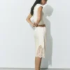 Falda midi estilo lencería Falda midi estilo lencería