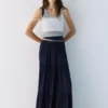 Falda midi fluida con paneles Falda midi fluida con paneles