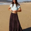 Falda midi fluida con paneles Falda midi fluida con paneles
