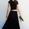Falda midi fluida con paneles Falda midi fluida con paneles