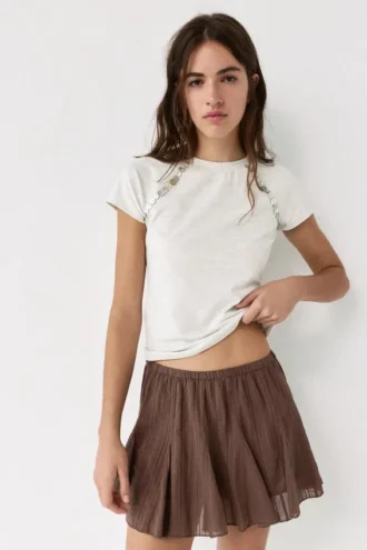 Falda mini marrón