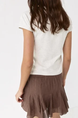 Falda mini marrón