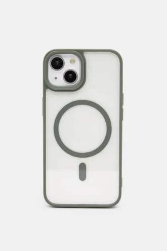 Funda transparente para iPhone en tonos verdes