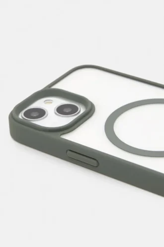 Funda transparente para iPhone en tonos verdes