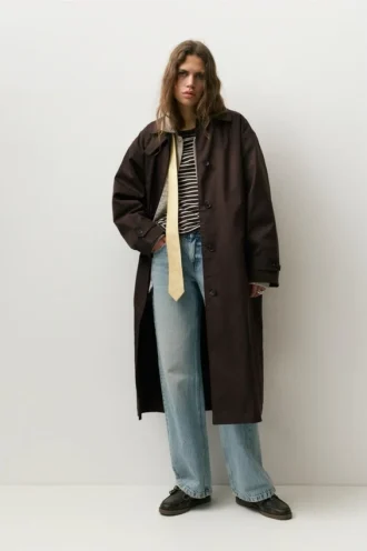 Gabardina oversize marrón