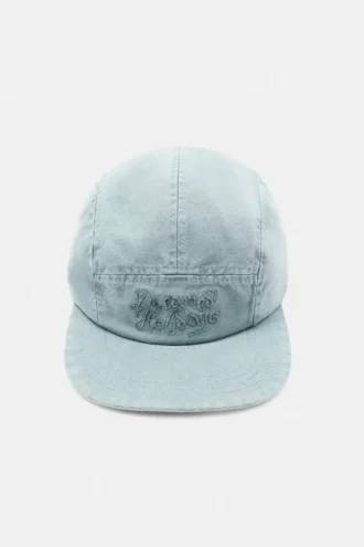 Gorra azul de 5 paneles con bordado