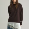 Jersey de encaje fino combinado
