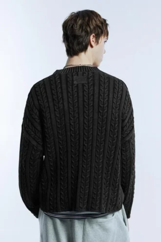 Jersey de punto trenzado con lavado ácido Jersey de punto trenzado con lavado ácido