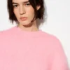 Jersey rosa de cuello redondo Jersey rosa de cuello redondo