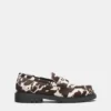 Mocasines de piel con estampado de vaca