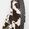 Mocasines de piel con estampado de vaca