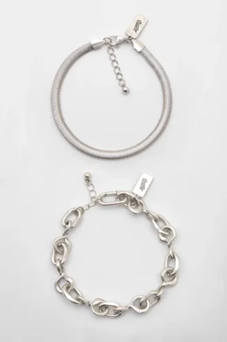Pack de 2 pulseras de cadena