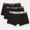 Pack de 3 calzoncillos bóxer negros con cintura de neón