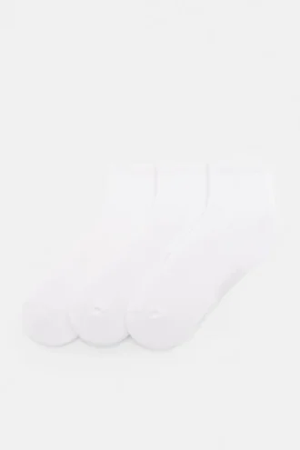 Pack de 3 pares de calcetines blancos hasta el tobillo