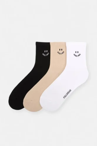 Pack de 3 pares de calcetines con caras sonrientes