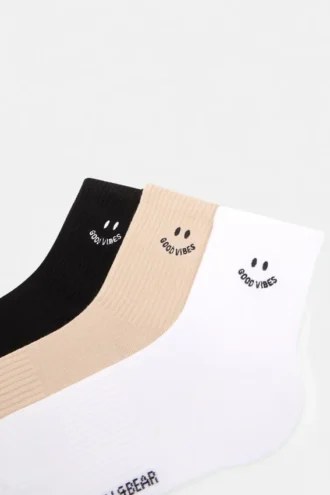 Pack de 3 pares de calcetines con caras sonrientes