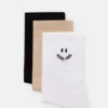 Pack de 3 pares de calcetines con caras sonrientes Pack de 3 pares de calcetines con caras sonrientes