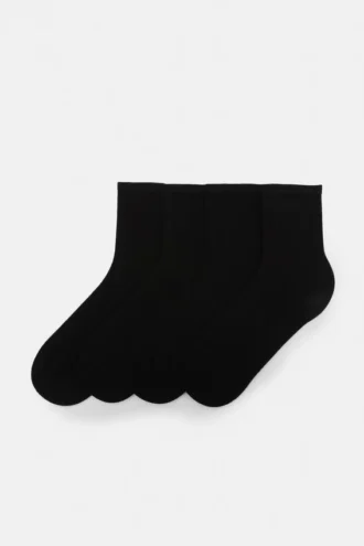 Pack de 4 pares de calcetines negros de punto fino