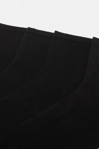 Pack de 4 pares de calcetines negros de punto fino