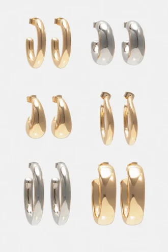 Pack de 6 pares de pendientes de aro Pack de 6 pares de pendientes de aro